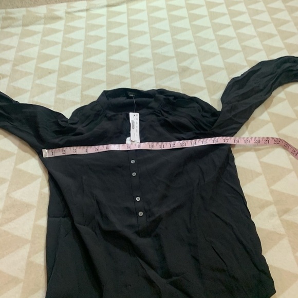 J crew ah108 long sleeve black drapey popover top - Picture 4 of 5